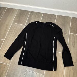 rag & bone Black Sweater with White Trim